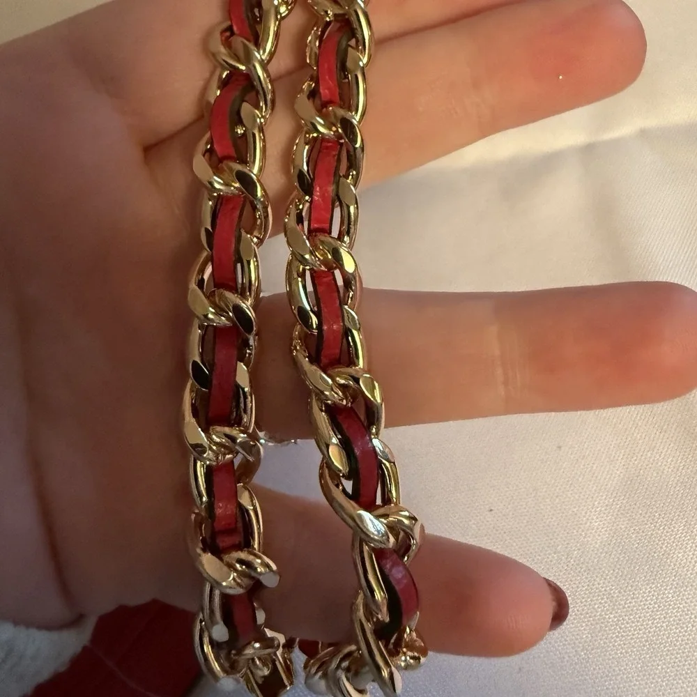 Michael Kors Crimson Red Jet Set Charm Small Leather ID Chain Card Holder $128